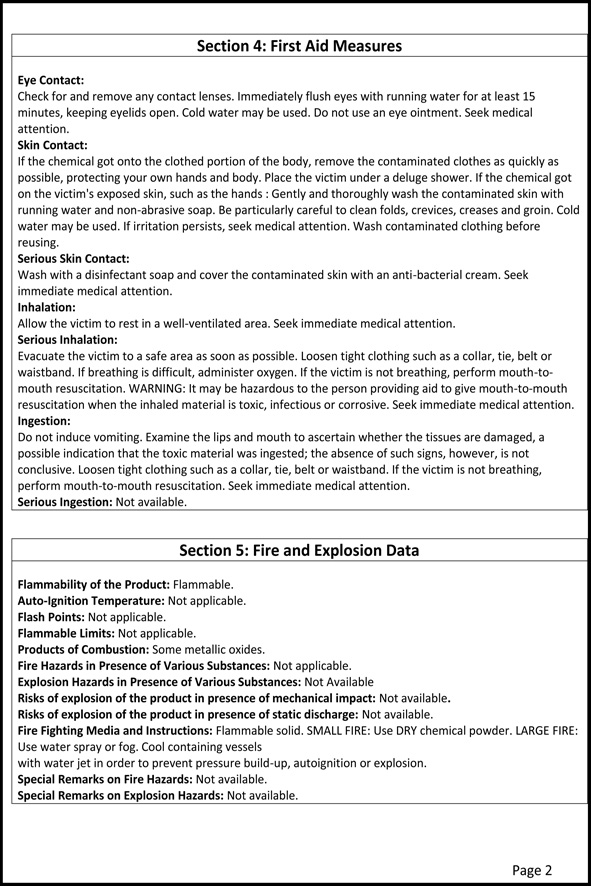 MSDS Page 2