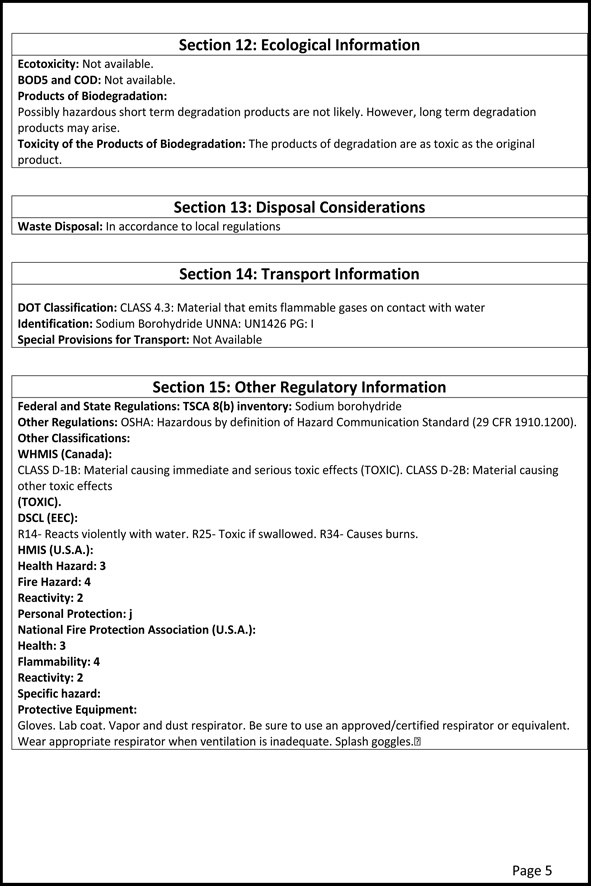 MSDS Page 5